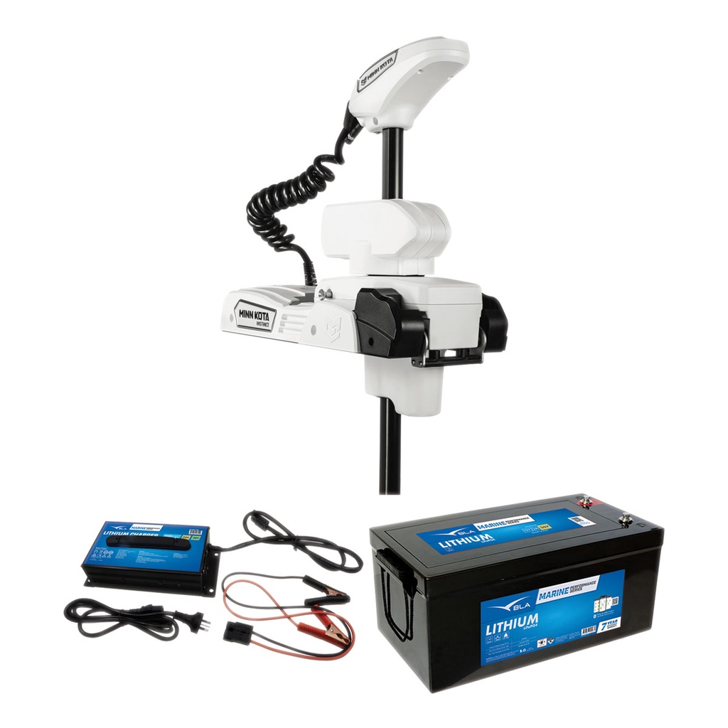 [604132LP100-BLA] MINN KOTA RT INSTINCT QUEST 72" WHITE 100AH LITHIUM & CHARGE (604132LP100)