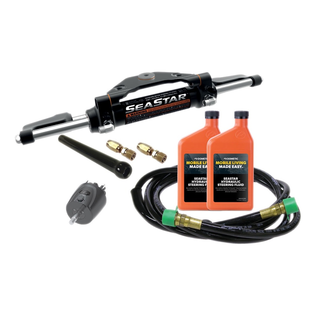 [291601-BLA] SEASTAR FRONT MOUNT ADJUSTABLE OUTBOARD HOSE STEERING KIT (291601)
