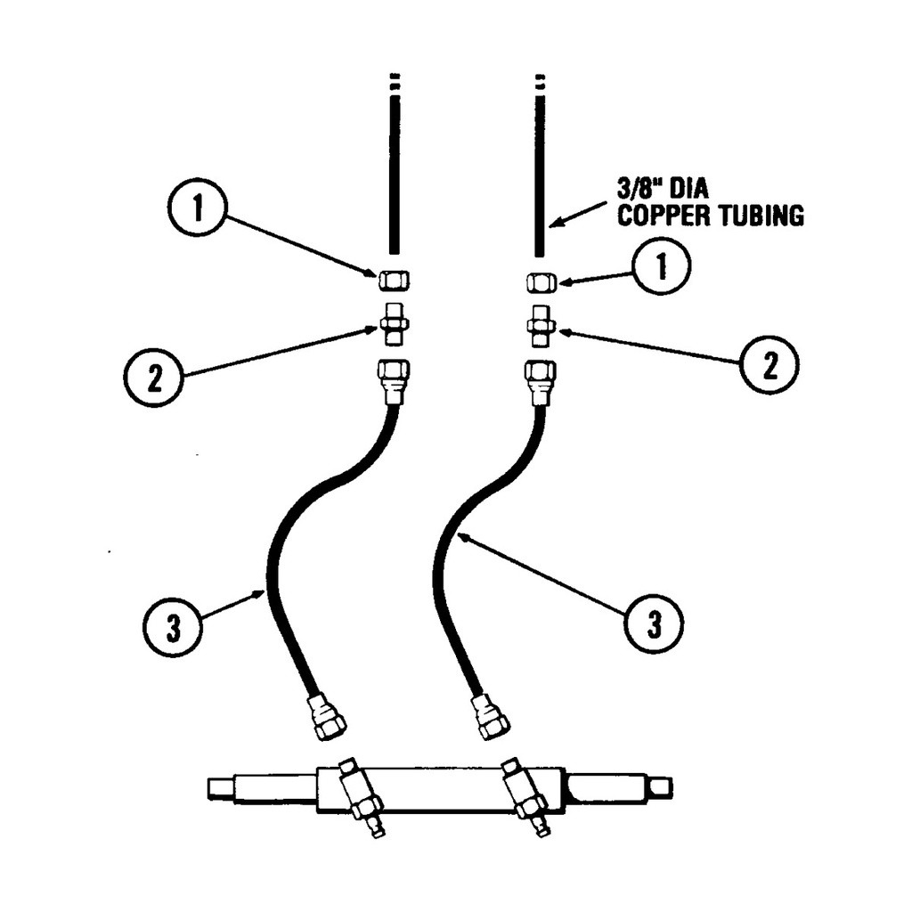 [293202-BLA] SEASTAR HOSE KIT T/SUIT COPPER PIPE 3/8" (450MM) (293202)