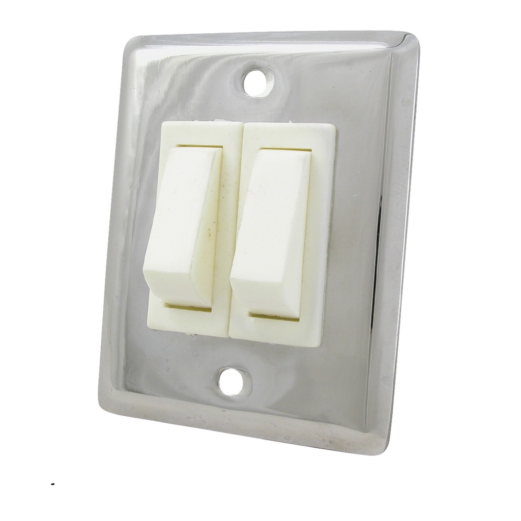 [122398-BLA] OSCULATI SWITCH WALL MOUNT TWIN STAINLESS STEEL (122398)