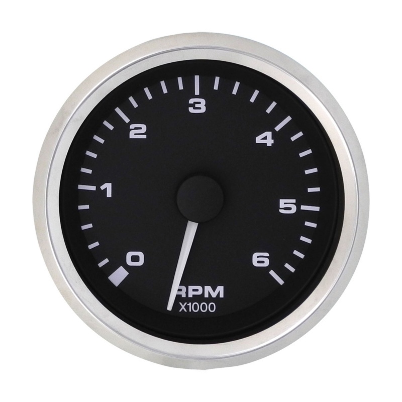 [112378-BLA] VEETHREE PREMIER PRO S/S TRIM GAUGE TACHOMETER 6000RPM (112378)