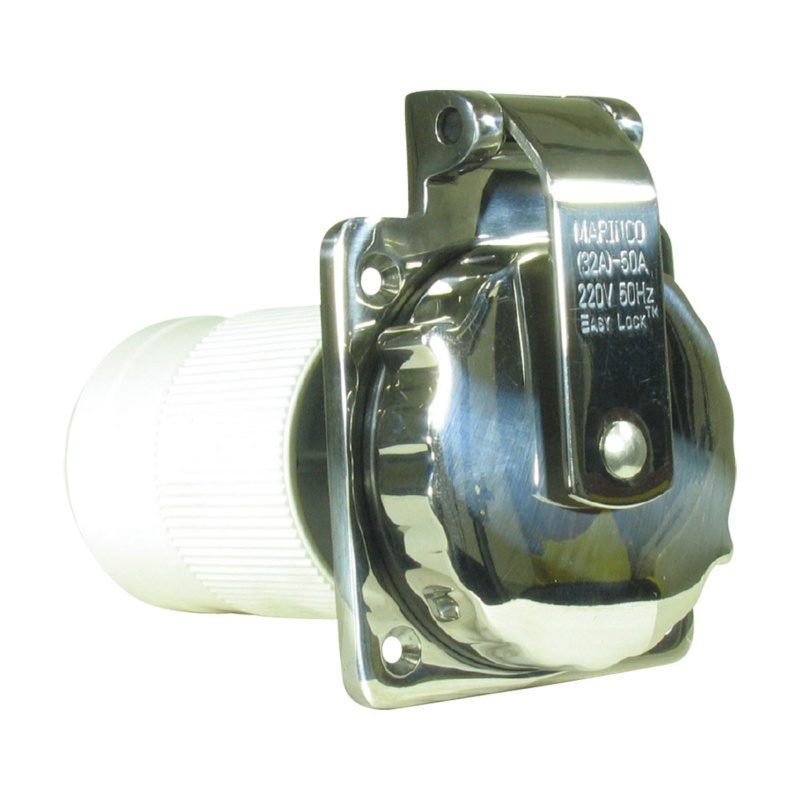 [114754-BLA] MARINCO POWER INLET SOCKET 32A 230V 50HZ STAINLESS STEEL (114754)