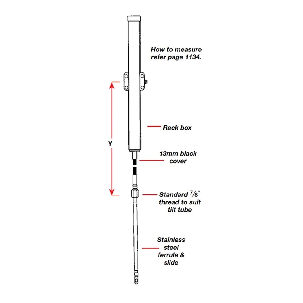 [281312-BLA] SEASTAR THE RACK STEERING CABLE 12FT (281312)