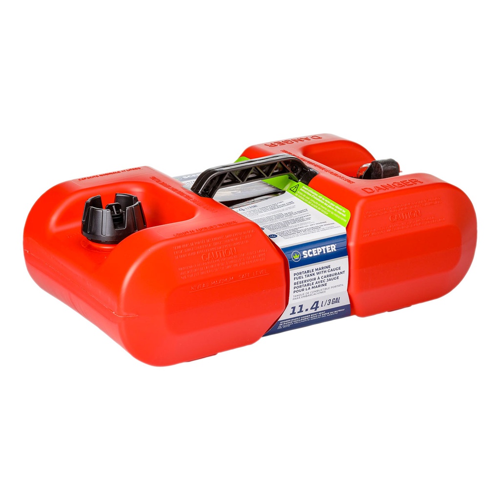 [200008-BLA] SCEPTER LOW PROFILE UNDERSEAT PORTABLE FUEL TANK 11 LITRE (200008)