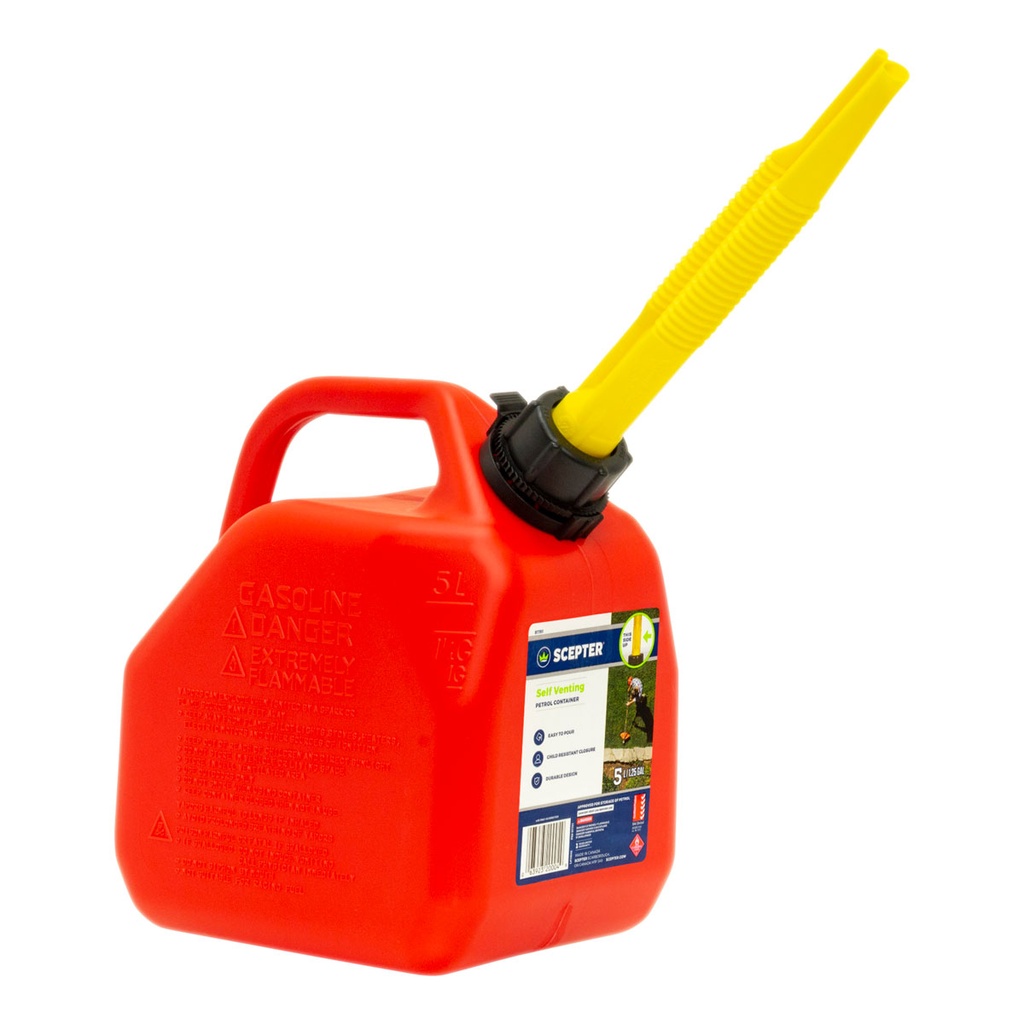 [200040-BLA] SCEPTER SQUAT STYLE JERRY CAN PETROL RED 5L (200040)