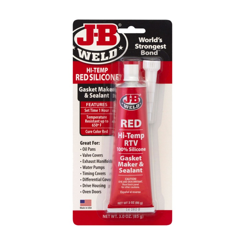 [261486-BLA] J-B WELD RTV HI TEMP RED SILICONE TUBE 85G (261486)