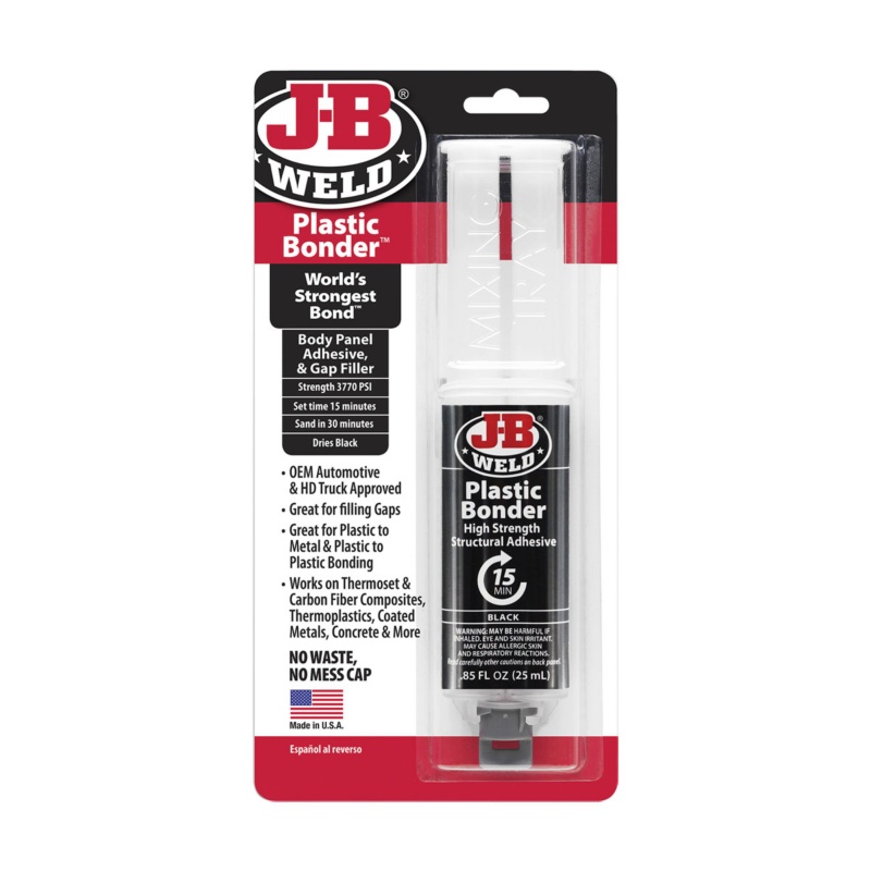 [261499-BLA] J-B WELD PLASTIC BONDER ADHESIVE SYRINGE BLACK 25ML (261499)