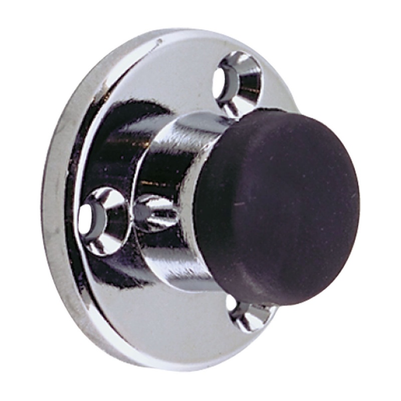 [401978-BLA] PERKO DOOR STOP CHROME AND RUBBER (401978)