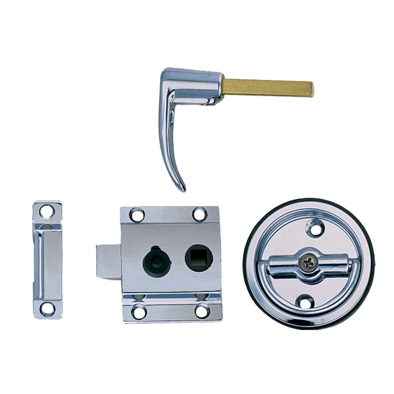 [402022-BLA] PERKO CHROME FLUSH LATCH SET BOX STRIKER (402022)