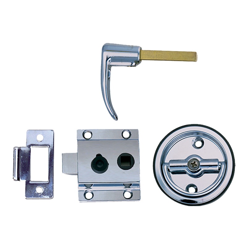 [402024-BLA] PERKO CHROME FLUSH LATCH SET FLUSH STRIKER (402024)