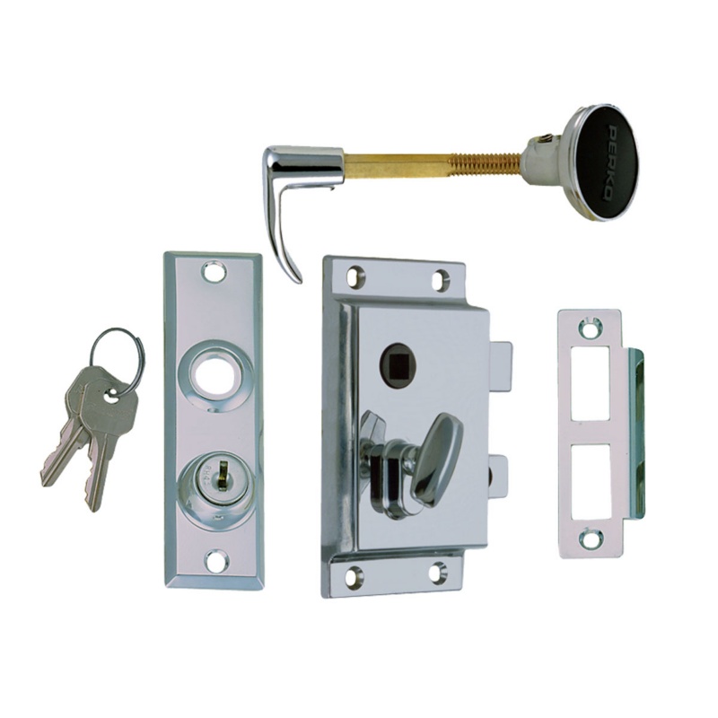 [402032-BLA] PERKO NON MORTISE LATCH SET CHROME FLUSH STRIKER (402032)