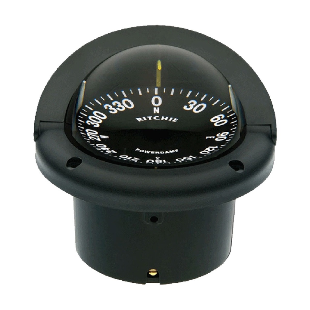 [232112-BLA] RITCHIE POWERDAMP HELMSMAN FLUSH MOUNT COMPASS BLACK 12V (232112)