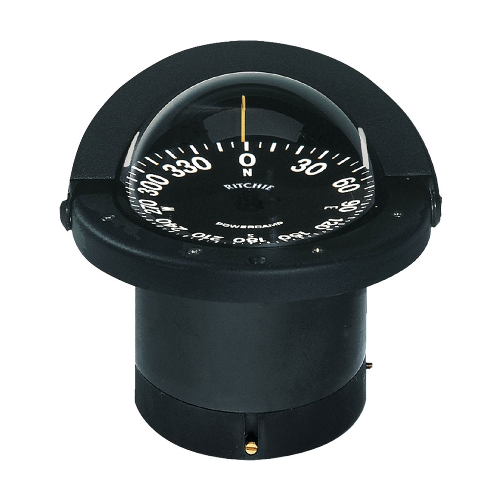 [232162-BLA] RITCHIE NAVIGATOR COMPASS FLUSH MOUNT POWERDAMP BLACK/BLACK (232162)