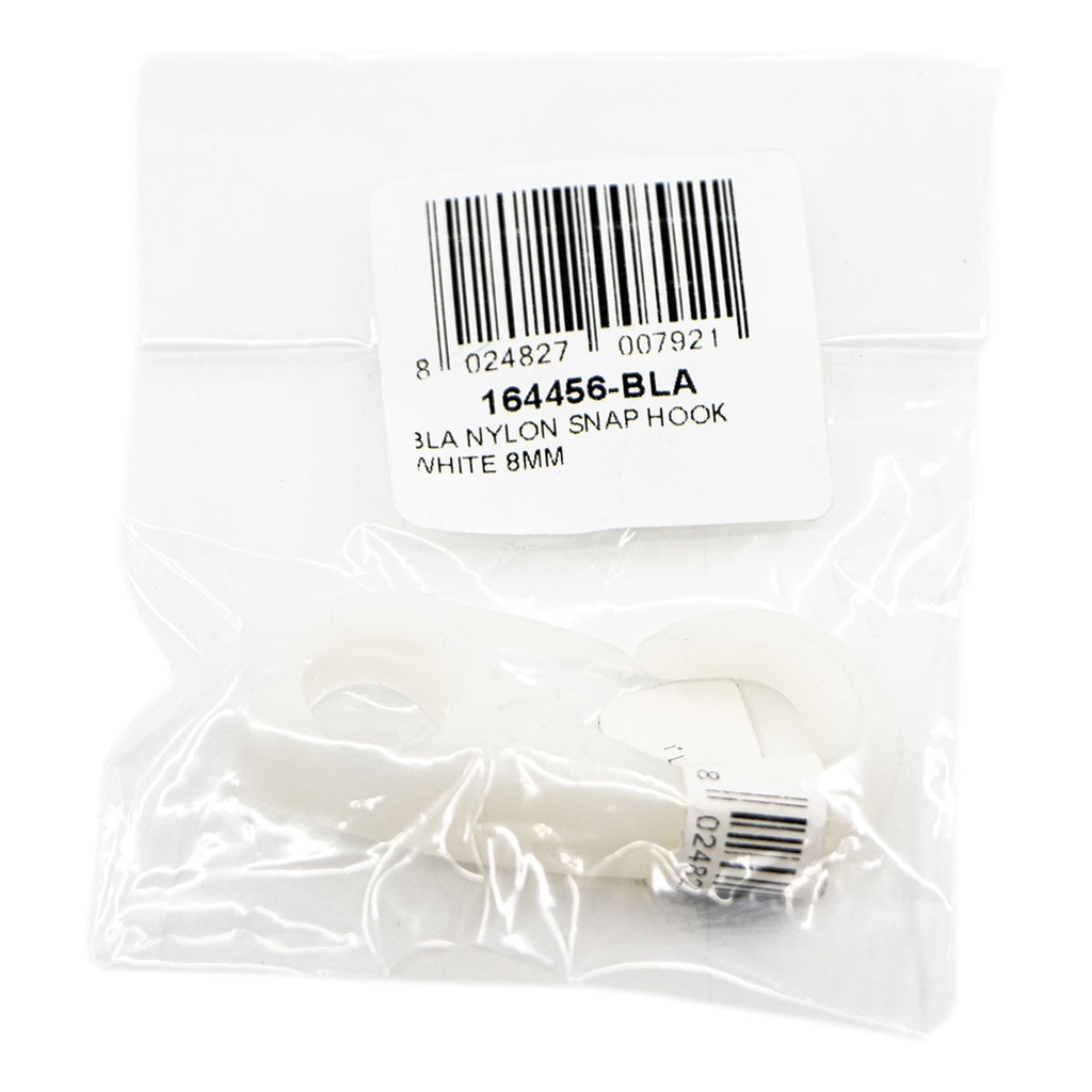 [164456-BLA] BLA NYLON SNAP HOOK WHITE 8MM (164456)