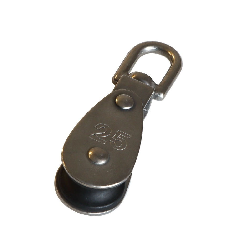[166501-BLA] BLA STAINLESS STEEL BLOCK SWIVEL 10X25MM NYLON SHEAVE (166501)