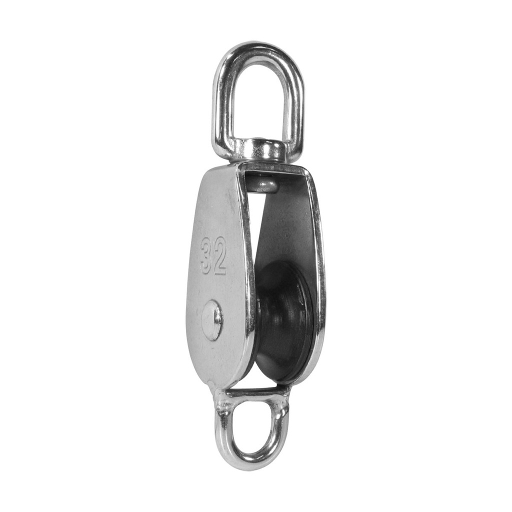 [166532-BLA] BLA STAINLESS STEEL BLOCK BECKET/SWIVEL 10X25MM NYLON SHEAVE (166532)