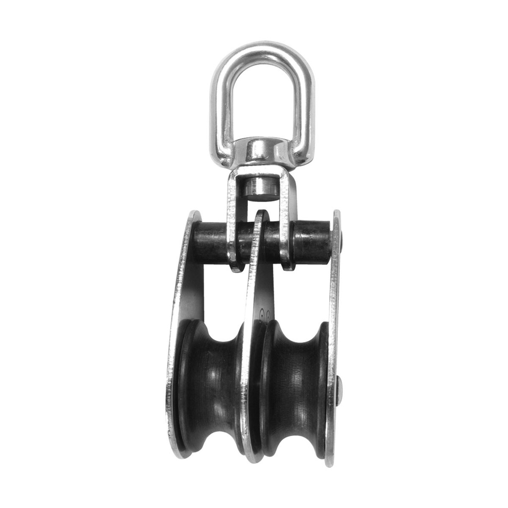 [166546-BLA] BLA STAINLESS STEEL DOUBLE BLOCK SWIVEL 14X50MM NYLON SHEAVE (166546)