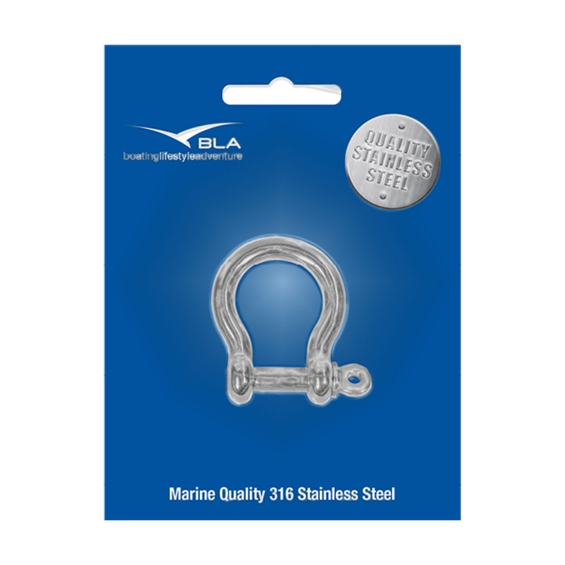 [161132P-BLA] BLA STAINLESS STEEL BOW SHACKLE G316 8MM PACK 1 (161132P)