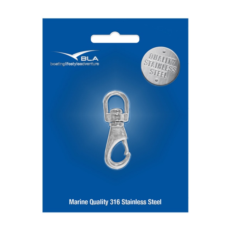 [164104P-BLA] BLA STAINLESS STEEL SWIVEL EYE SNAP HOOK G316 85MM PACK 1 (164104P)