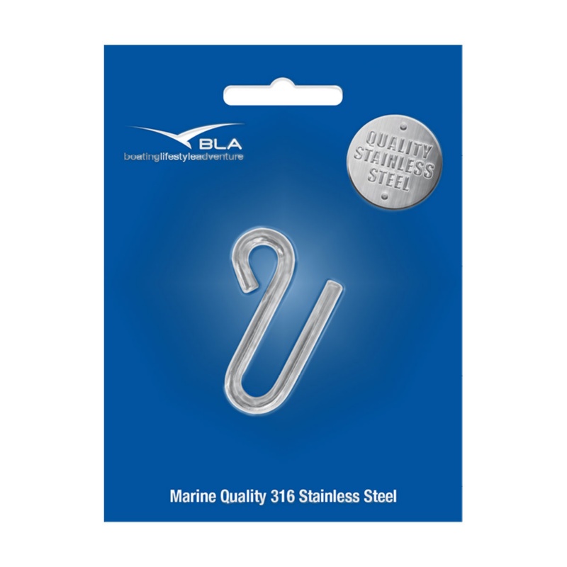 [164404P-BLA] BLA STAINLESS STEEL S HOOK G304 77MM X 8MM PACK 1 (164404P)