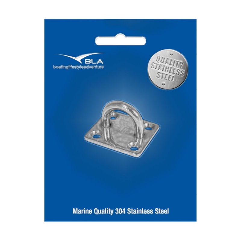 [165326P-BLA] BLA RECTANGULAR S/STEEL PAD EYE G304 8 X 40 X 50MM PACK 1 (165326P)