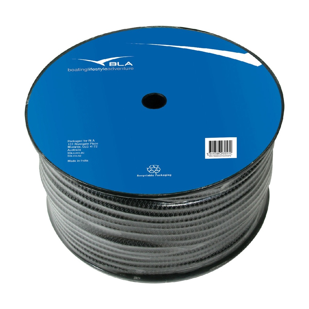 [352914-BLA] BLA DOCKLINE DOUBLE BRAID ROPE 12MMX100M BLACK (352914)
