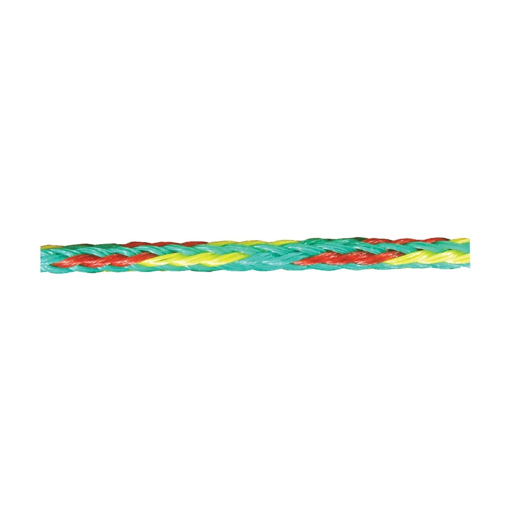 [353714-BLA] TREM SKI HOLLOW BRAID ROPE 7.5MM X 200M GREEN/RED/YELLOW (353714)