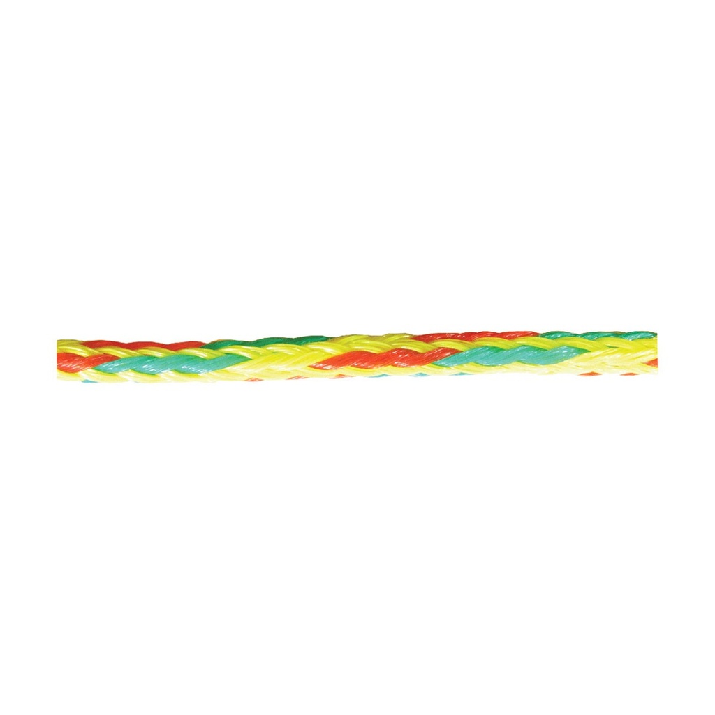 [353716-BLA] TREM SKI HOLLOW BRAID ROPE 7.5MM X 200M YELLOW/RED/GREEN (353716)