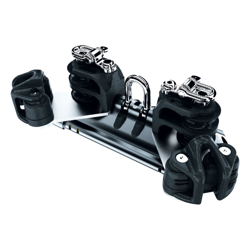 [421061-BLA] Lewmar NTR Torlon ball car with upstand double control line sheaves becket&cam size 1 (421061)