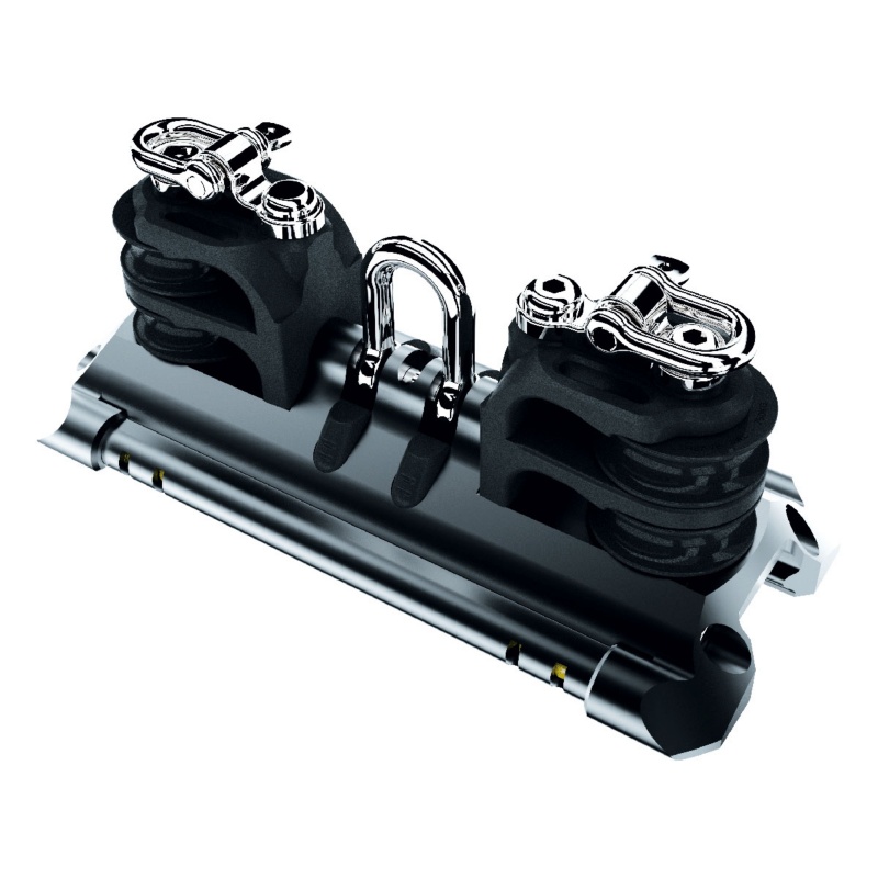 [421083-BLA] Lewmar NTR Torlon ball car with shackle double control line sheaves &becket size 2 (421083)