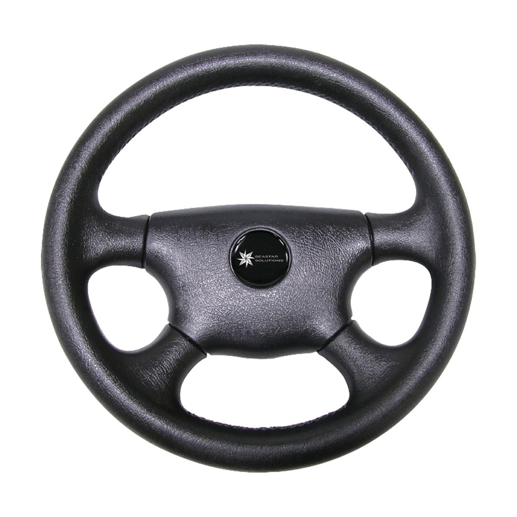[271060-BLA] DETMAR LEGEND STEERING WHEEL PVC 4 SPOKE 340MM BLACK W/MED (271060)