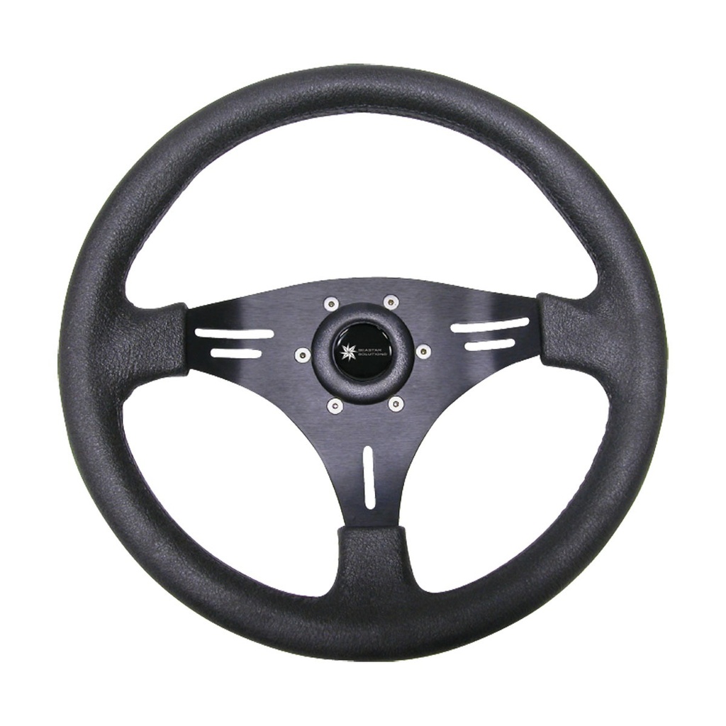 [271090-BLA] LUISI MANTA STEERING WHEEL ALLOY 3 SPOKE 357MM BLACK W/MED (271090)