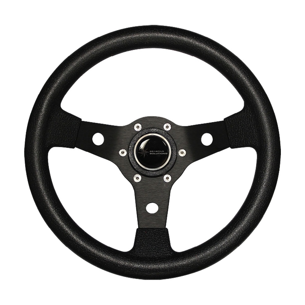 [271108-BLA] LUISI FALCON STEERING WHEEL ALLOY 3 SPOKE 310MM BLACK W/MED (271108)