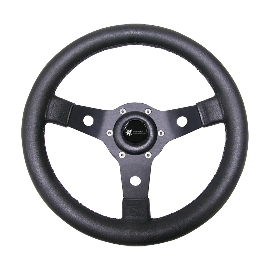 [271110-BLA] LUISI SPORT STEERING WHEEL ALLOY 3 SPOKE 310MM BLACK W/MED (271110)
