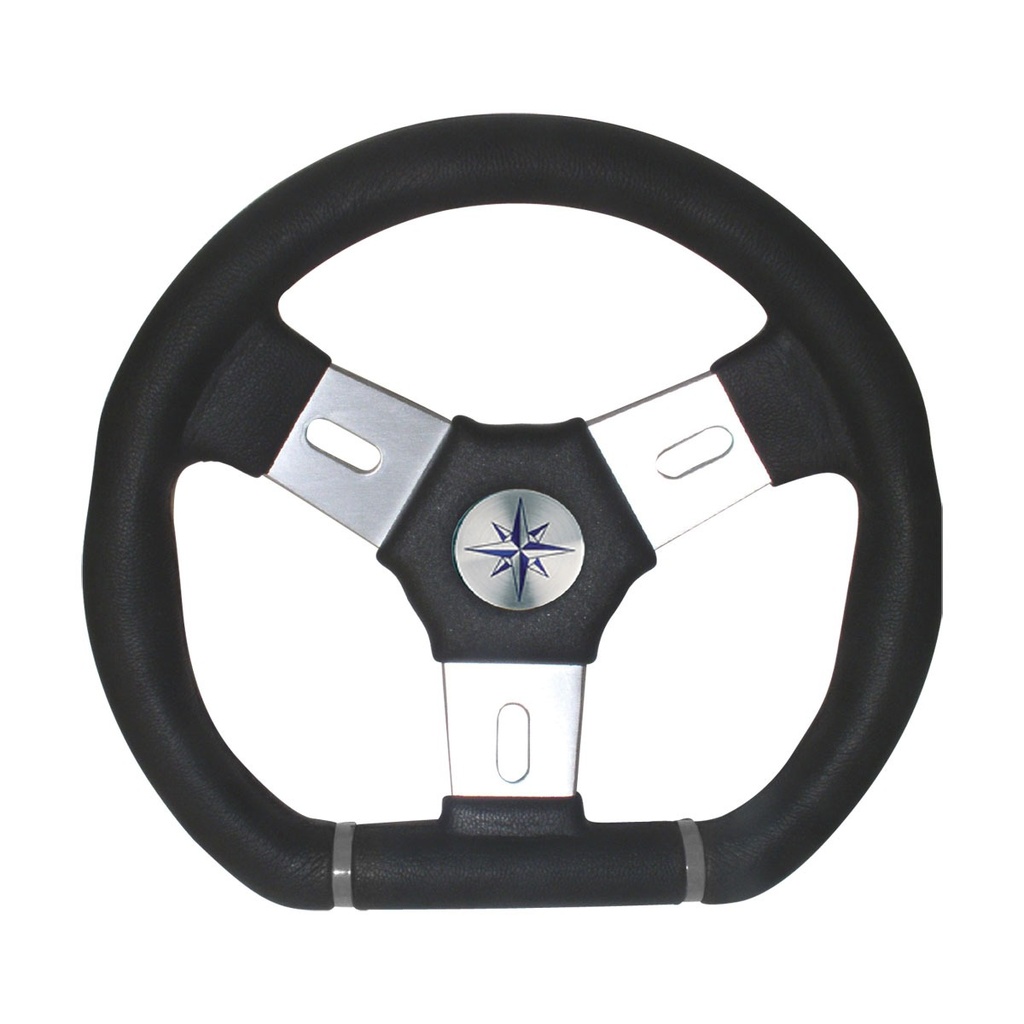 [271114-BLA] LUISI ELBA STEERING WHEEL ALLOY 3 SPOKE 280MM BLACK W/MED (271114)