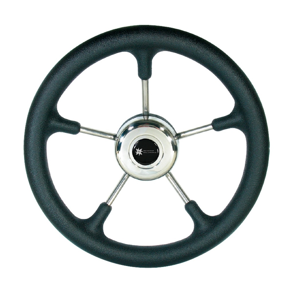 [271210-BLA] OSCULATI BOSUN STEER WHEEL S/STEEL 5 SPOKE 320MM BLK W/MED (271210)