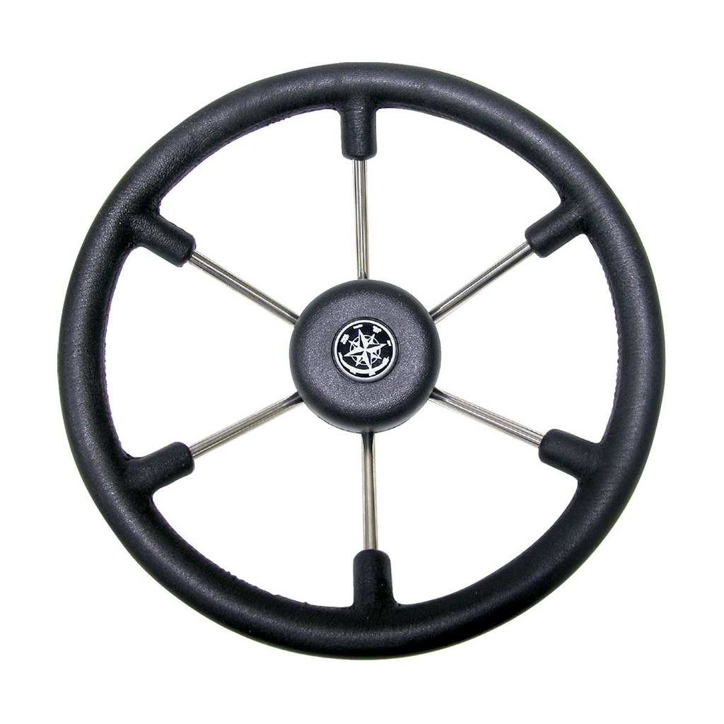 [271212-BLA] LUISI LEADER STEERING WHEEL S/S 6 SPOKE 367MM BLACK (271212)
