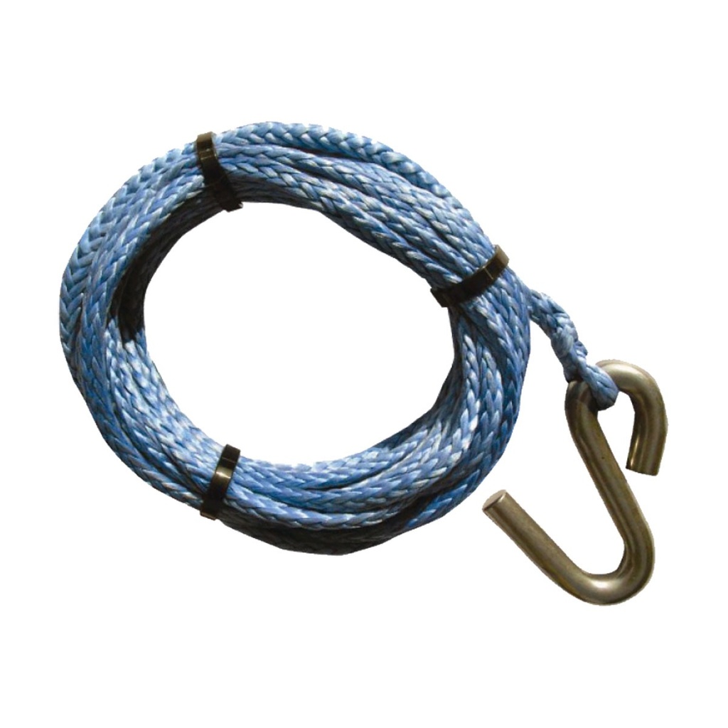 [212930-BLA] ATLANTIC LOW STRETCH TRAILER WINCH ROPE S/S HOOK 6MX4MM (212930)