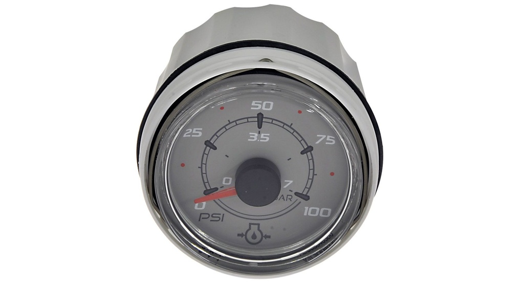[79 8M0065974] OIL PRESSURE GAUGE 52MM GRAY FACE GLASS LENS (8M0065974)