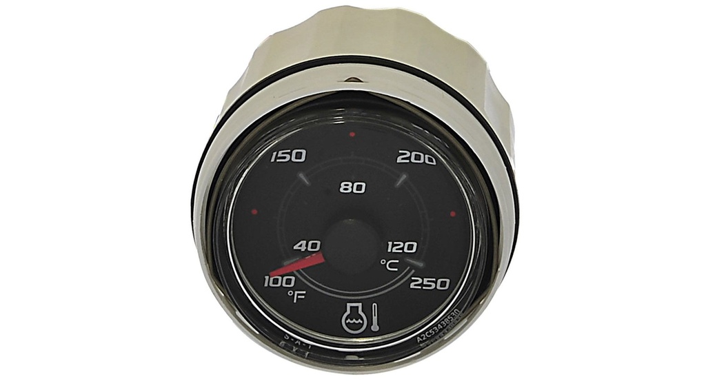 [79 8M0052842] COOLANT TEMPERATURE GAUGE 52MM BLACK FACE GLASS LENS (8M0052842)