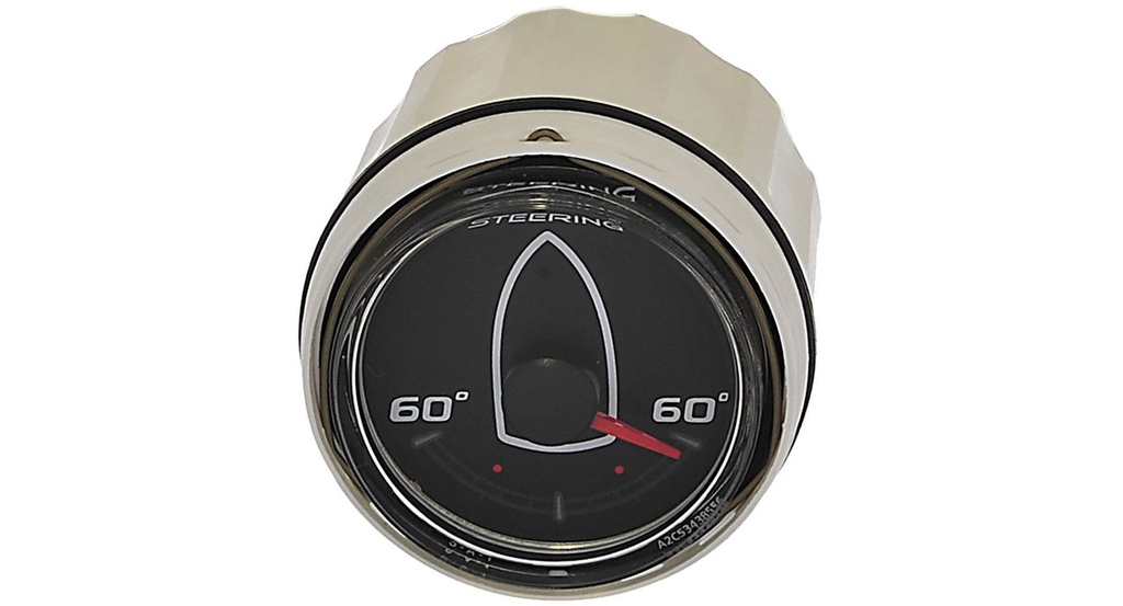 [79 8M0052851] RUDDER ANGLE GAUGE 52MM BLACK FACE GLASS LENS (8M0052851)