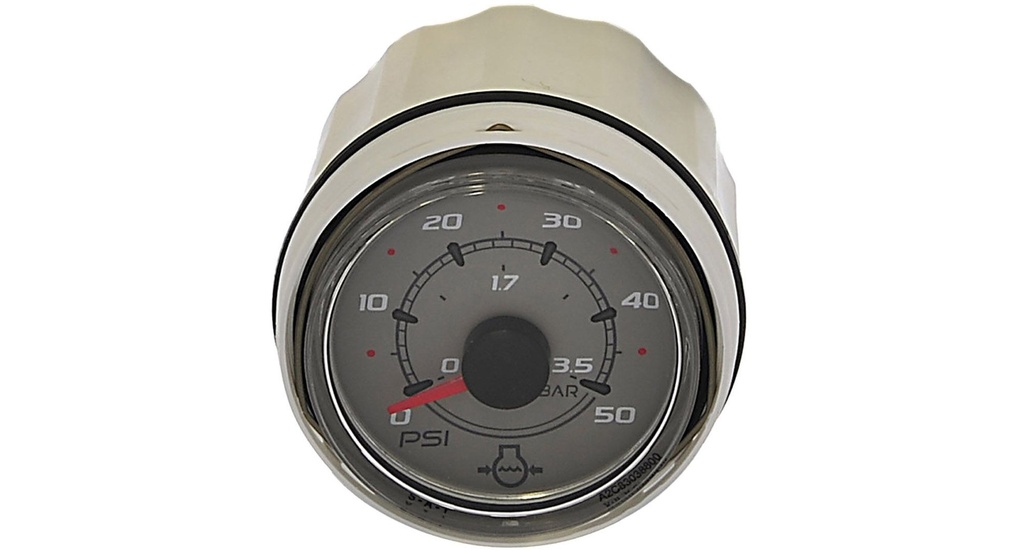 [79 8M0065976] WATER PRESSURE GAUGE 52MM GRAY FACE GLASS LENS (8M0065976)