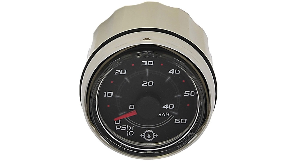 [79 8M0069429] GEAR OIL PRESSURE GAUGE - 600 PSI 52MM BLACK FACE GLASS LENS (8M0069429)