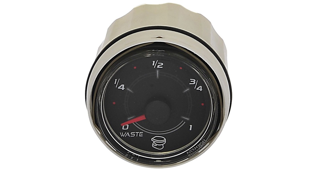 [79 8M0052847] WASTE LEVEL GAUGE 52MM BLACK FACE GLASS LENS (8M0052847)