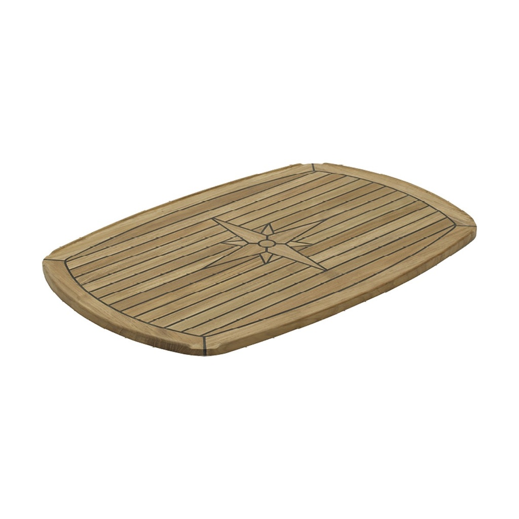 [139440-BLA] NAUTIC STAR HALF ELLIPSE TEAK TABLE 700MM X 500MM (139440)