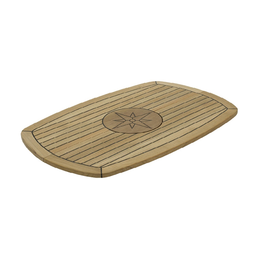 [139446-BLA] NAUTIC STAR FOLDING ELLIPSE TEAK TABLE 930MM X 610MM (139446)