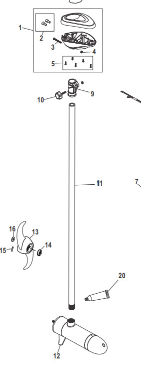 [8M0135681] MOTORGUIDE COLUMN 72" SW (8M0135681)