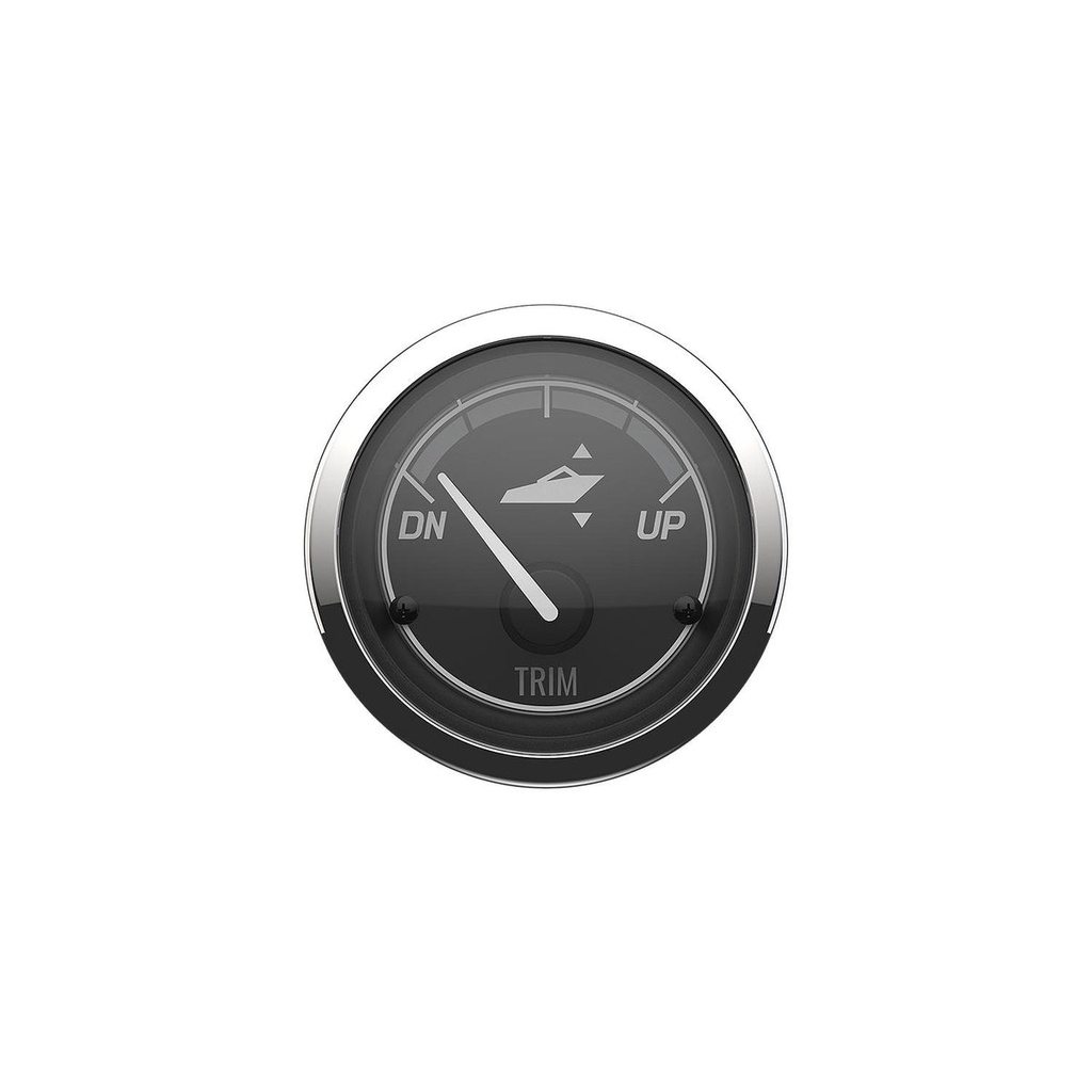 [79 8M6020006] POWER TRIM GAUGE MERCURY CLASSIC - BLACK FACE - CHROME BEZEL (8M6020006)