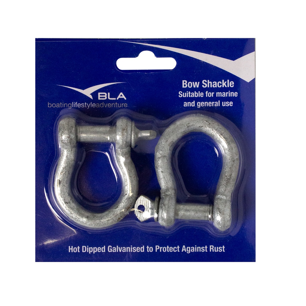 [143056P2-BLA] BLA GALVANISED BOW SHACKLE 8MM 2 PACK (143056P2)