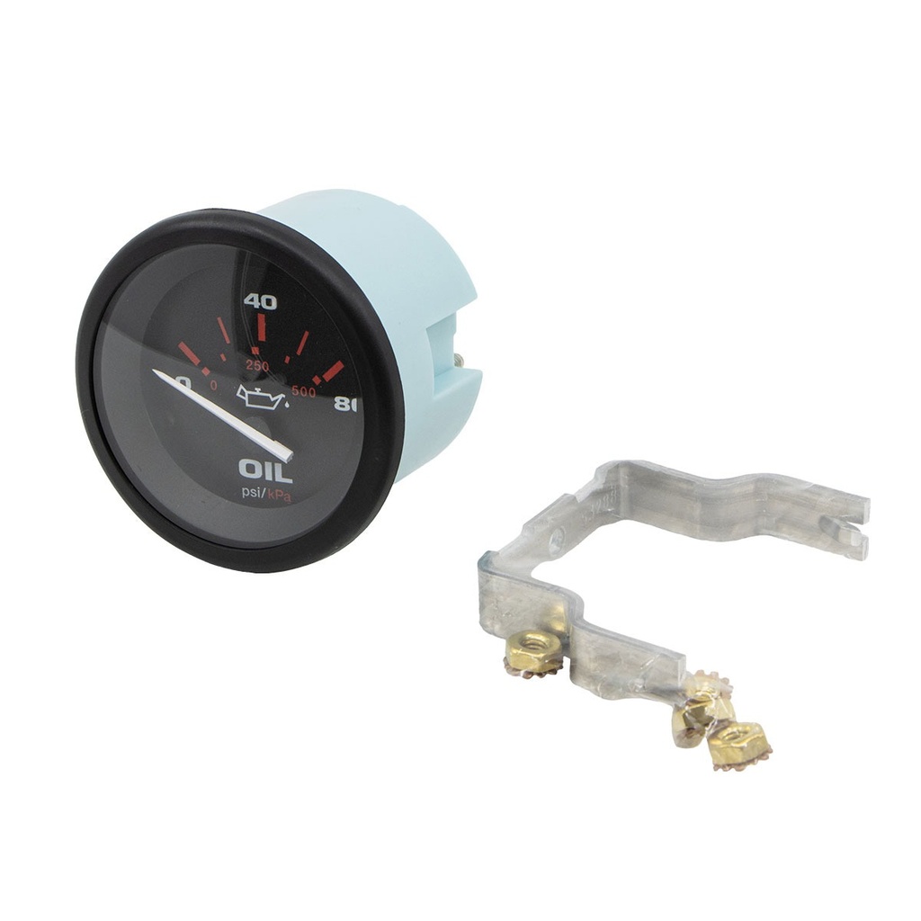 [112298-BLA] VEETHREE AMEGA GAUGE OIL PRESSURE 0-80PSI (112298)